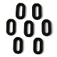 ラバー加工アクリルコネクターリング  クイックリンクコネクター  アズキチェーン製造用  オーバル  ブラック  20x11x3mm  内径：13.5x4mm OACR-N011-004B-1
