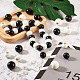 Craftdady 80pcs 4 style de perles de bois de théacées naturelles peintes à la bombe WOOD-CD0001-15-6