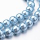 Fili di perle rotonde di perle di vetro tinto ecologico X-HY-A008-8mm-RB006-2