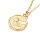 Ion Plating(IP) 304 Stainless Steel Fox and Rabbit Coin Pendant Necklace for Women NJEW-F294-05G-3
