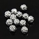 Plating Plastic Acrylic Flower Rose Beads PACR-L005-6mm-01S-1
