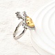 Манжеты из латуни с микро паве кубический цирконий для женщин RJEW-F184-01B-GP-4
