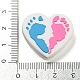 Heart with Footprint Food Grade Eco-Friendly Silicone Focal Beads SIL-K004-03-3