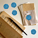 クラスパイア粘着ワックスシーリングステッカー  封筒シール装飾  クラフトスクラップブックDIYギフト用  ブルー  猫の模様  30mm  約50個/箱 DIY-CP0008-24D-3