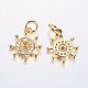 Long-Lasting Plated Brass Micro Pave Cubic Zirconia Charms ZIRC-F069-47G-2