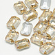 Cabujones de cristal con rhinestone RGLA-T079-10x14mm-06-1