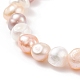 Bracciale scorrevole da donna con perle naturali e perline BJEW-JB08330-02-4