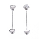 304 Stainless Steel Chain Tassel Earrings EJEW-I248-11-3