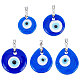 SUNNYCLUE 1 Box 5Pcs 5 Styles Glass Evil Eye Charm Lampwork Bead Charms Blue Hamsa Eyes Round Teardrop Charms for Jewelry Making Charm Women Adults DIY Crafts Necklace Earring Bracelet Supplies LAMP-SC0001-17-1