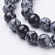Chapelets de perles de flocon de neige en obsidienne naturelle GSR6mmC009-2