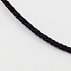 編み込みレザーコード  ネックレス作りに  真鍮製のロブスター留め金付き  プラチナ  ブラック  21インチ  3mm NCOR-D002-533mm-17-2