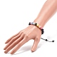 Круглый плетеный браслет из натуральной лавы и смешанных камней для женщин BJEW-JB08385-01-3