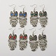 Alloy Acrylic Rhinestone  Owl Jewelry Sets: Earrings & Necklaces SJEW-JS00686-3