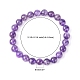 Natural Amethyst Round Beaded Stretch Bracelet BJEW-F293-04A-3