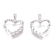 Brass Micro Pave Clear Cubic Zirconia Charms ZIRC-O035-28P-2