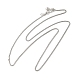 Collar de cadenas de trigo de plata de ley 925 chapada en rodio para mujer STER-I021-02A-P-4