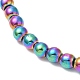 Bracelets extensibles en perles rondes en hématite synthétique non magnétique BJEW-E080-03A-2