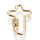 Brass Micro Pave Cubic Zirconia Screw Carabiner Lock Charms ZIRC-F105-04G-1