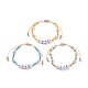 Set di braccialetti di perline intrecciati a cubo acrilico con parole d'amore BJEW-TA00068-2