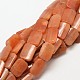 Natural Red Aventurine Rectangle Beads Strands G-P091-72-1