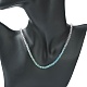 Bling-Glas-Halskette mit runden Perlen für Damen NJEW-PH01490-03-3