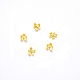 合金クリスタル ab ラインストーンカボション  ネイルアートの装飾の付属品  花  ゴールドカラー  8x7x2mm MRMJ-Q079-16E-1