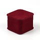正方形のベルベットのイヤリングボックス  暗赤色  5.8x5.8x4.5cm SBOX-L001-16-1