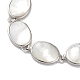 Natural White Shell Link Chain Bracelets BJEW-E077-02P-01-2
