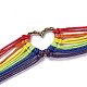 Braccialetto orgoglio arcobaleno BJEW-F424-02-6