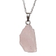 Colliers avec pendentif en forme de pépite de quartz rose naturel NJEW-JN04507-02-4