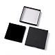 ペーパー スポンジ マット ネックレス ボックス  正方形  ブラック  9x9x1.6cm  内径：8.3x8.3x1のCM OBOX-G018-01B-02-3