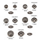 OLYCRAFT 50Pcs Metal Blazer Buttons Vintage Shank Buttons Half Round Shaped 4-Hole Metal Button Set 15mm 18mm 20mm 22mm 24mm for Blazer Suits Coats Uniform and Jacket - Antique Bronze BUTT-OC0001-15-2