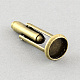真鍮製カフセッティング  アパレルアクセサリのカフスボタンパーツ  アンティークブロンズ  18.5x14mm KK-S132-12mm-KN001AB-2