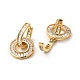 Boucles d'oreilles pendantes à double anneau entrelacées en zircone cubique transparente EJEW-F288-12-4