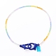 Regenbogen personalisierte galvanisierte Glasperlenketten NJEW-JN03410-2