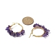 Natural Gemstone Hoop Earrings EJEW-JE05173-3