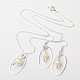 Czech Glass Bicone Beads Jewelry Sets: Earrings & Necklaces SJEW-JS00756-01-1