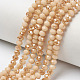 Electroplate Opaque Solid Color Glass Beads Strands EGLA-A034-P8mm-K07-1