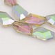 Faceted Polygon Electroplate Rainbow Plated Glass Beads Strands EGLA-P007-F07-2