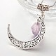 Antique Silver Plated Moon Alloy Big Pendants PALLOY-JF00082-04-2