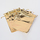 レクタングルオーガンジーバッグ巾着袋  ゴールド  18x13cm X-OP-R018-18x13cm-02-2