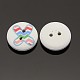 2 opérateurs mathématiques rondes plates -hole imprimés boutons de couture en bois X-BUTT-M002-03-2