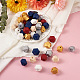 Fashewelry 60pcs 6 couleurs perles européennes en bois naturel peint WOOD-FW0001-02-7