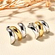 Двухцветные серьги-гвоздики из нержавеющей стали 304 EJEW-F355-05GP-01-1