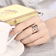 Adjustable Trendy Platinum Plated Brass Cuff Wide Band Finger Rings RJEW-BB15259-P-5