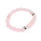 Bracelets extensibles en perles de quartz rose naturel pour femmes et hommes MZ7269-03-1