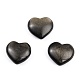 Piedra de amor de corazón de obsidiana con brillo dorado natural G-B002-02-1