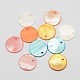 Dyed Natural Flat Round Shell Pendant SHEL-P003-06-1