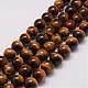 Natural & Dyed Tiger Eye Bead Strands G-P230-10-16mm-1