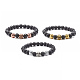 Perles rondes de roche de lave naturelle bracelets d'aromathérapie d'anxiété d'huile essentielle X1-BJEW-JB06921-1